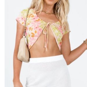floral tie up crop top - princess polly size small 🩷